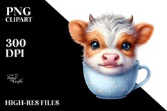 Cute Baby Cow Cup | Sublimation | Clipart Product Image 1
