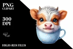 Cute Baby Cow Cup | Sublimation | Clipart Product Image 1