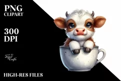 Cup Baby Highland Cow Clipart Product Image 3
