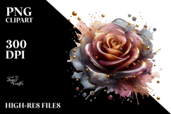 Abstract Rose Watercolor Splash PNG Product Image 2