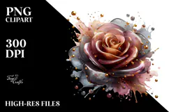 Abstract Rose Watercolor Splash PNG Product Image 2