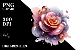 Glossy Rose Watercolor Splash PNG Product Image 2