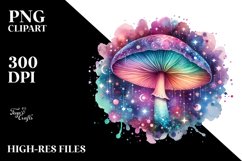 Magical Celestial Mushroom Watercolor | Clipart Product Image 3