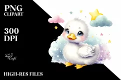 Colorful Smiling Baby Snow Goose Clipart Product Image 3