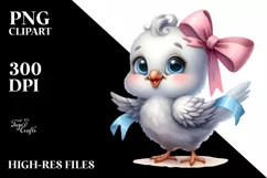 Baby Dove Caricature White Background Clipart Product Image 3