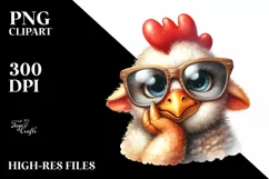 Funny Rooster Lamb Watercolor | Clipart Product Image 1