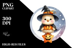 Cute Baby Chicken on Star for Halloween PNG Product Image 2