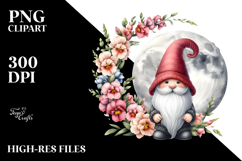 Cute Gnome with Snapdragon Frame PNG Product Image 2