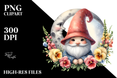 Cute Gnome with Snapdragon Frame PNG Product Image 2
