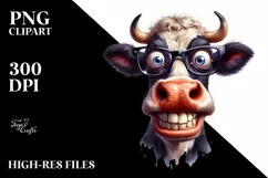 Cow Funny es Cow Portrait | Clipart Product Image 1