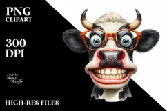 Cow Funny es Cow Portrait | Clipart Product Image 3
