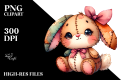Colorful Plush Rabbit, PNG Product Image 2