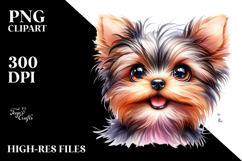 Cute Baby Yorkshire Terrier with Big Eyes, PNG Product Image 2