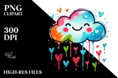 Simple Cloud with Hearts, Transparent PNG Product Image 2