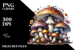Shiny Mushroom Watercolor Splash JPEG Product Image 2