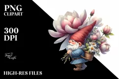 Detailed Gnome Magnolia Flower | Sublimation | Clipart Product Image 3