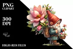 Detailed Gnome Magnolia Flower | Sublimation | Clipart Product Image 3