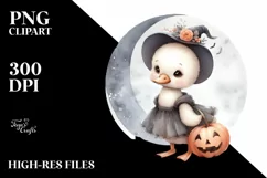 Cute Baby Swan on Moon PNG Product Image 1