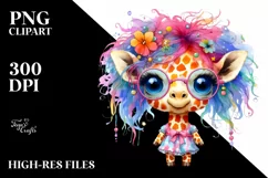 Summer Giraffe with Crazy Eyes, Transparent PNG Product Image 2