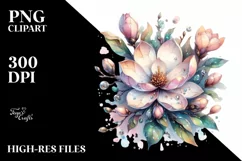Pastel Magnolia with Metallic Insets, High-Res PNG Product Image 3