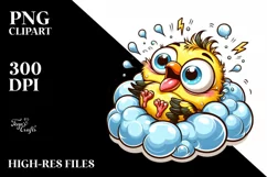 Enthusiastic Baby Goldfinch | Clipart Product Image 1