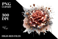 Golden Shiny Abstract Glossy Carnation | Clipart Product Image 3