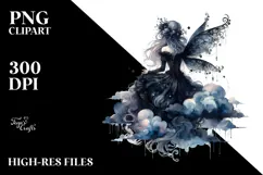Creative Gothic Fairy on Cloud, PNG Product Image 2