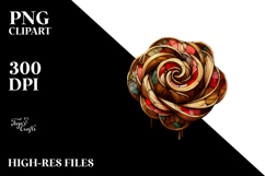 Abstract Wooden Stained Rose PNG Product Image 2