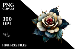 Abstract Wooden Stained Rose PNG Product Image 2