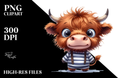 Expressive Highland Cow PNG Product Image 2