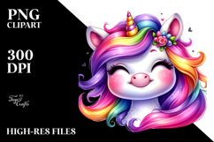 Smiling Baby Unicorn PNG Product Image 2