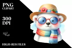 Colorful Cute Baby Polar Bear | Sublimation | Clipart Product Image 1
