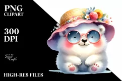 Colorful Cute Baby Polar Bear | Sublimation | Clipart Product Image 1