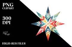 Watercolor Star Colorful Sublimation Clipart Product Image 3