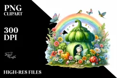Fairy House Rainbow Clipart Product Image 1