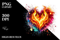 Fiery Heart, Vibrant PNG Product Image 2