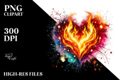 Fiery Heart, Vibrant PNG Product Image 2