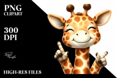 Funny Cute Giraffe Portrait | Sublimation Clipart Product Image 3