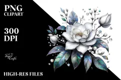 Gardenia with Metallic Insertions PNG Product Image 2