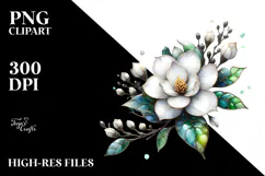 Gardenia with Metallic Insertions PNG Product Image 2