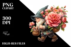 Detailed Gnome Camellia Flower | Sublimation | Clipart Product Image 3