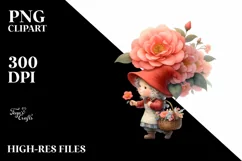 Detailed Gnome Camellia Flower | Sublimation | Clipart Product Image 3