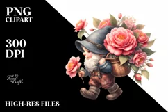 Detailed Gnome Camellia Flower | Sublimation | Clipart Product Image 1