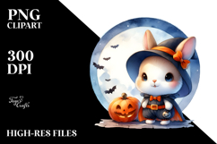 Cute Baby Rabbit on Moon PNG Product Image 2