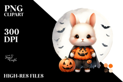 Cute Baby Rabbit on Moon PNG Product Image 2