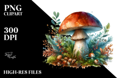 Mystical Celestial Mushroom Watercolor PNG Product Image 2