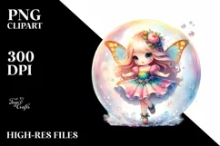 Colorful Cute Fairy Twirling Bubble | Clipart Product Image 1