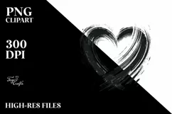 Simple Paintbrush Style Heart, PNG Product Image 2