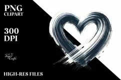 Simple Cute Heart Paintbrush Style PNG Product Image 2