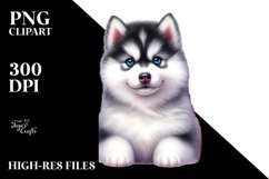 Cute Vibrant Siberian Husky | Clipart Product Image 3